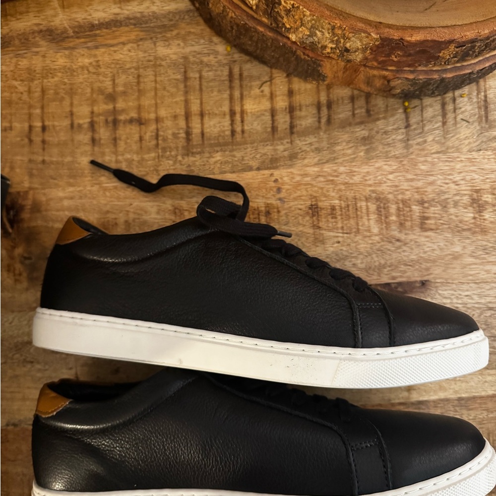 Allen Edmonds Courtside Black leather low top Men's Sneakers NWT NIB 8 D - Picture 7 of 10